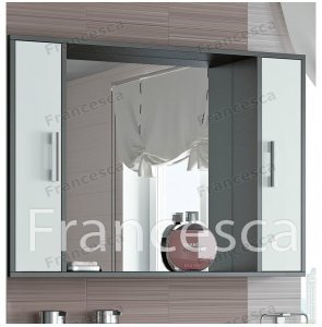 Шкаф-зеркало Francesca Eco 105 белый-венге