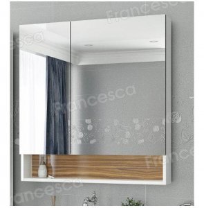 Шкаф-зеркало Francesca Doremi 80, белый/ясень