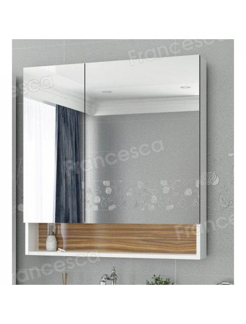 Шкаф-зеркало Francesca Doremi 80, белый/ясень