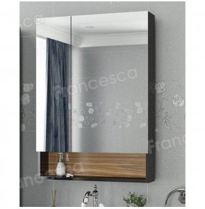 Шкаф-зеркало Francesca Doremi 60, черный/ясень