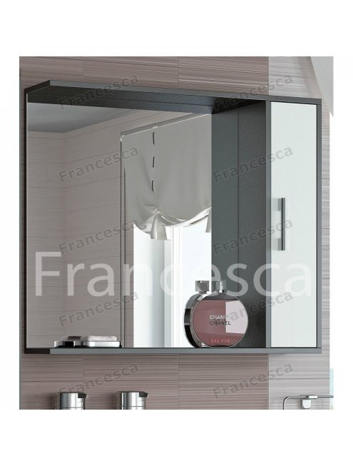 Шкаф-зеркало Francesca Eco 85 белый-венге