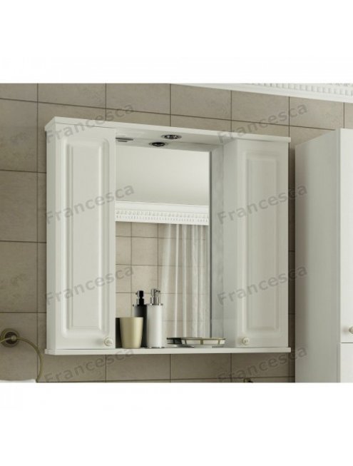 Шкаф-зеркало Francesca Империя 80 белый 2 шкафа