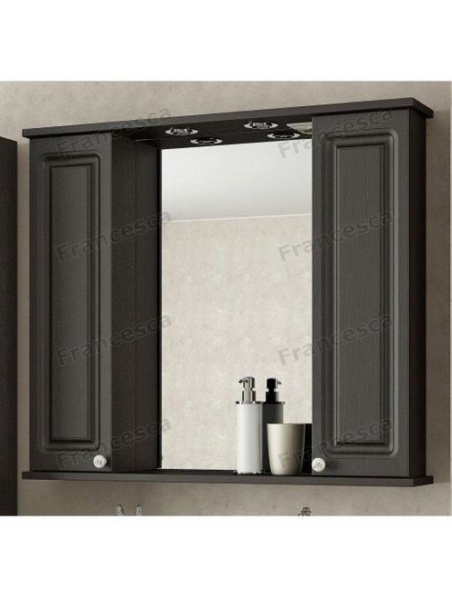 Шкаф-зеркало Francesca Империя 90 2 шкафчика венге