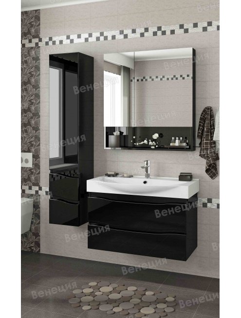 Зеркало-шкаф Венеция Forte 80 черный