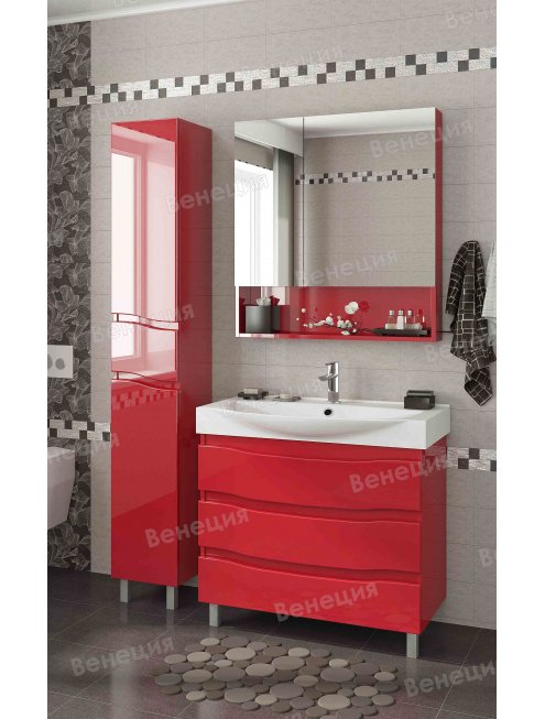 Зеркало-шкаф Венеция Forte 80 красный