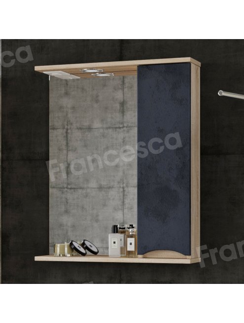 Зеркало-шкаф Венеция Амали 60 графит бетон, левый