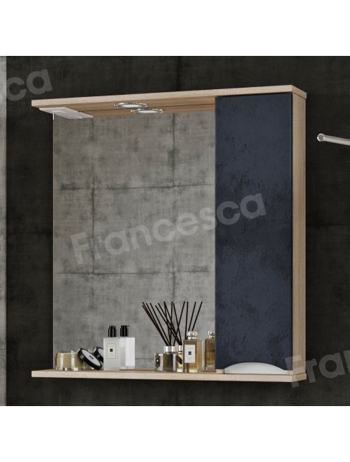 Зеркало-шкаф Венеция Амали 80 графит бетон