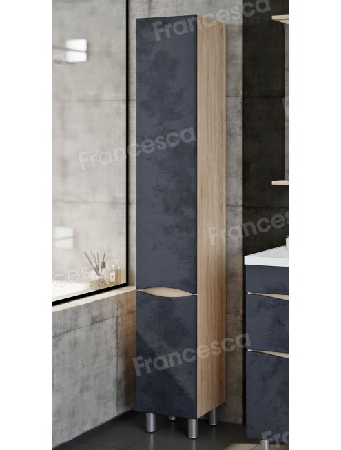 Шкаф-пенал Венеция Амали 30 напольный, графит бетон (правый)