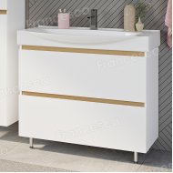 Тумба с раковиной Венеция Bianco 105 напольная 2 ящ. (белая, ум. Элвис 105)