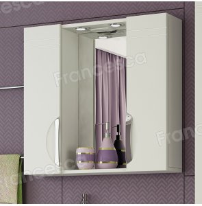 Шкаф-зеркало Francesca Доминго 75 белый 2 шкафа