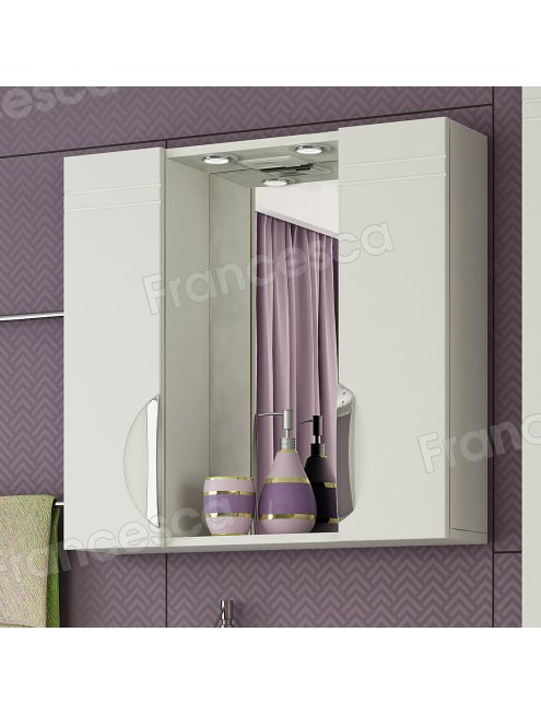 Шкаф-зеркало Francesca Доминго 75 белый 2 шкафа