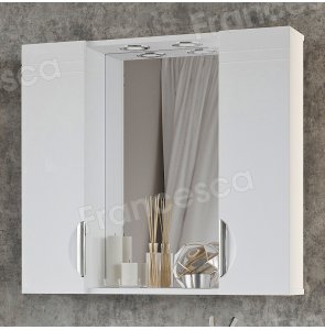 Шкаф-зеркало Francesca Доминго 80 белый 2 шкафа