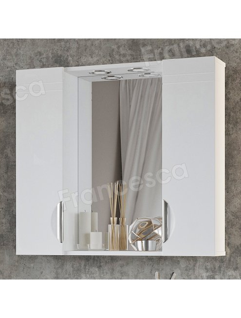 Шкаф-зеркало Francesca Доминго 80 белый 2 шкафа