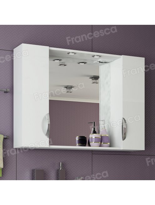 Шкаф-зеркало Francesca Доминго 100 белый 2 шкафа