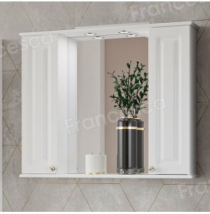 Шкаф-зеркало Francesca Империя 90 2 шкафчика белый