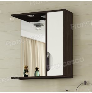 Шкаф-зеркало Francesca Версаль 55 С белый/венге