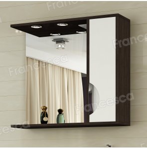 Шкаф-зеркало Francesca Версаль 75 белый/венге