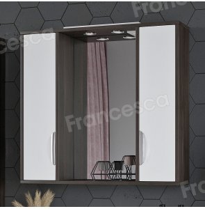 Шкаф-зеркало Francesca Версаль 80 белый/венге 2 шкафа