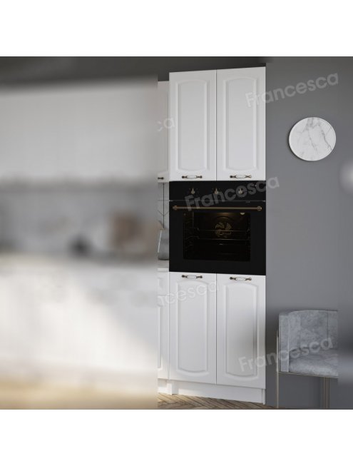 Кухонный пенал Francesca Империя 60 (4 двери, ниша под духовой шкаф) белый