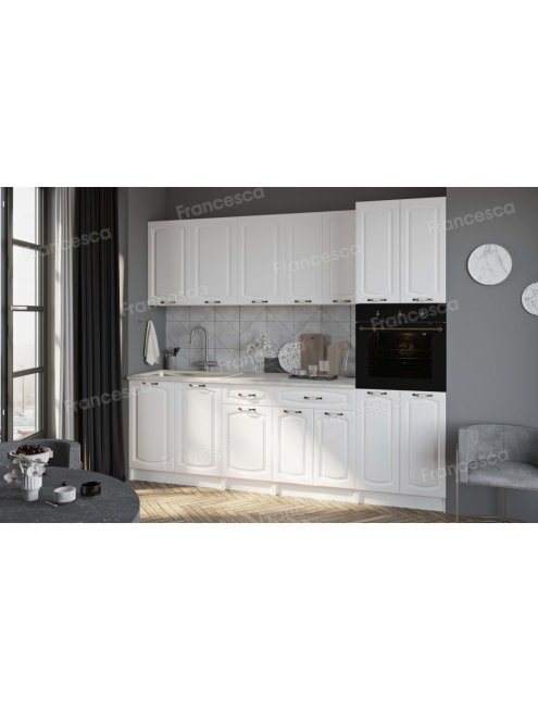 Кухонный пенал Francesca Империя 60 (4 двери, ниша под духовой шкаф) белый