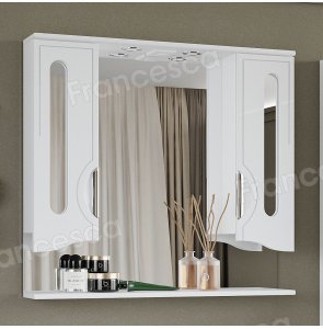Зеркало-шкаф Francesca Инфинити 90 2С белый 2 шкафа