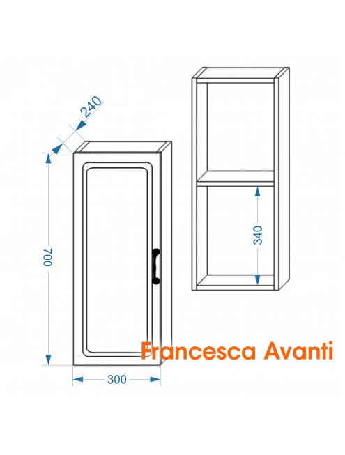 Шкаф навесной Francesca Империя 30 венге (универсальный)