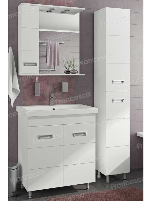 Зеркало-шкаф Francesca Кубо 70 2С белый, левый
