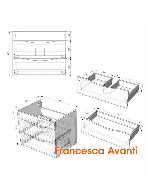 Комплект мебели Венеция Даниэль 60 подвесная белая (2 ящ., ум.Como 60)