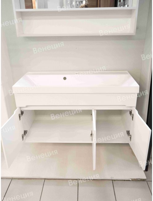 Комплект мебели Венеция Слим 100 подвесная, белый матовый