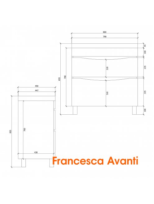Комплект мебели Венеция Амали 80 напольная, белый