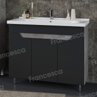 Тумба с раковиной Венеция Неаполь 100 напольная, графит софт