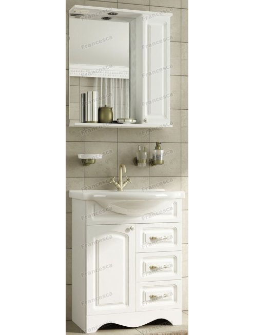 Шкаф-зеркало Francesca Империя 65 белый, левый
