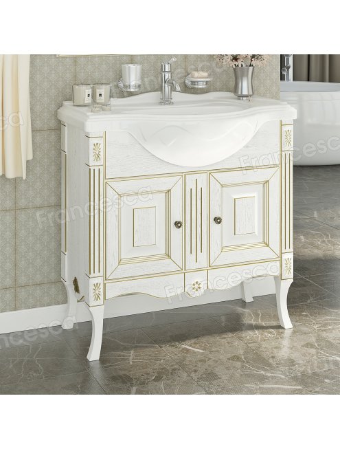 Комплект мебели Francesca Леонардо 85 белый, патина золото