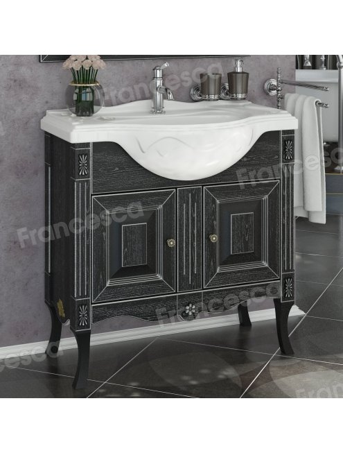 Комплект мебели Francesca Леонардо 85 черный, патина серебро