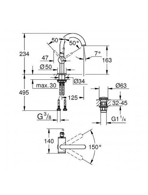 Смеситель Grohe Atrio New 32043003 для раковины