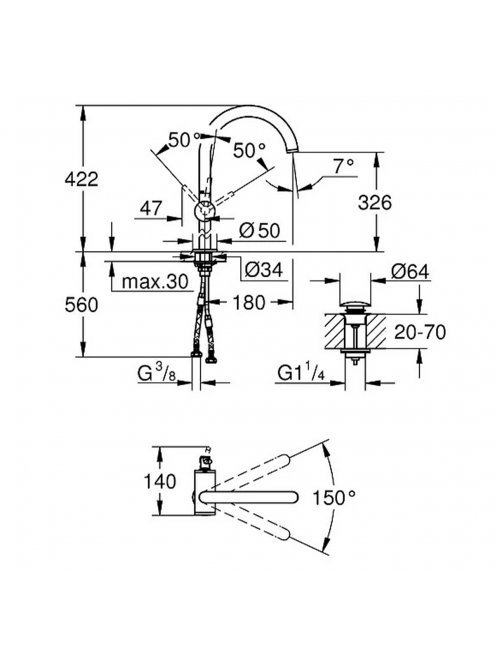 Смеситель Grohe Atrio New 32647DC3 для раковины