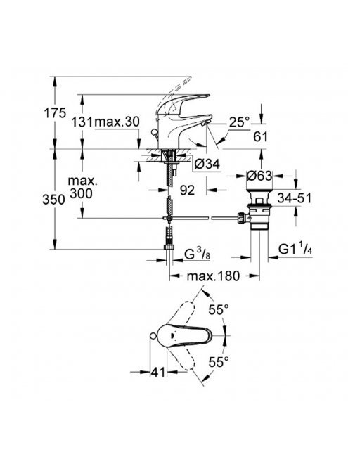 Смеситель Grohe Euroeco 23262000 для раковины