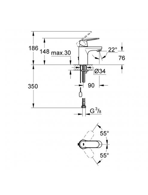 Смеситель Grohe Eurosmart Cosmopolitan 3282700E для раковины