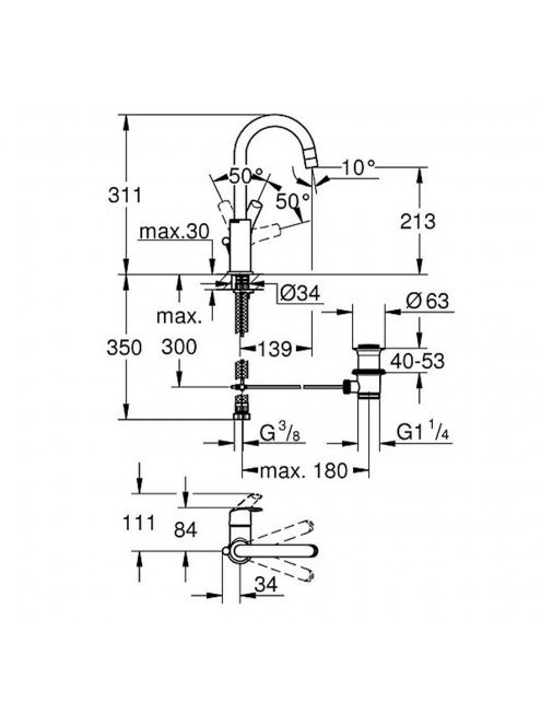 Смеситель Grohe Eurosmart New 23537002 для раковины