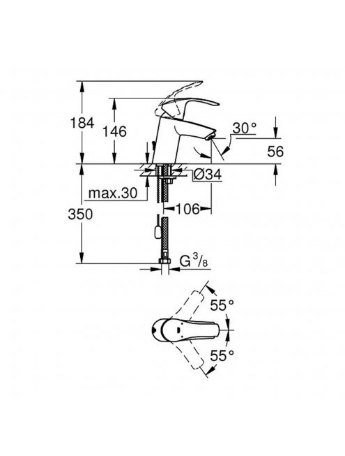 Смеситель Grohe Eurosmart New 33188002 для раковины