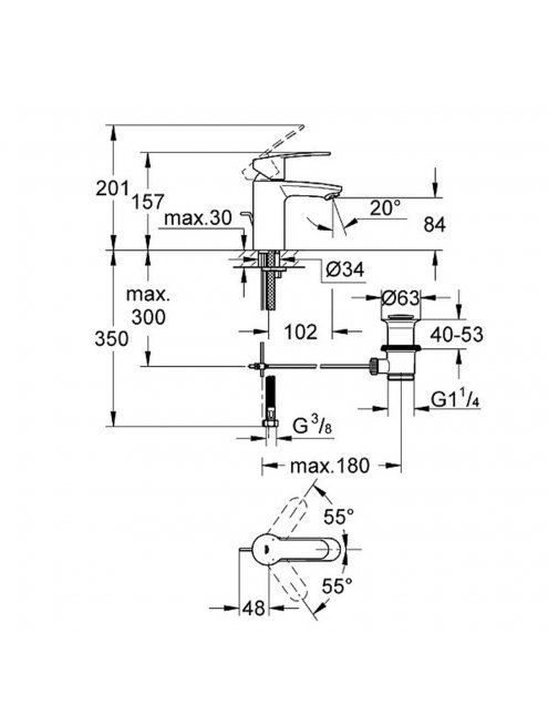 Смеситель Grohe Eurostyle Cosmopolitan 3355220E для раковины