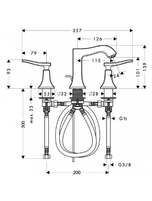 Смеситель Hansgrohe Metris Classic 31073000 для раковины