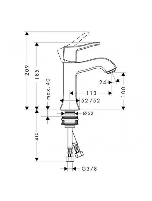 Смеситель Hansgrohe Metris Classic 31077000 для раковины