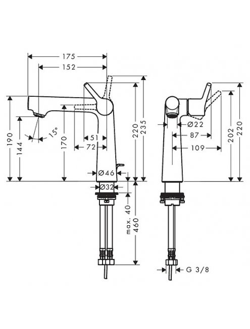 Смеситель Hansgrohe Talis S 72113000 для раковины