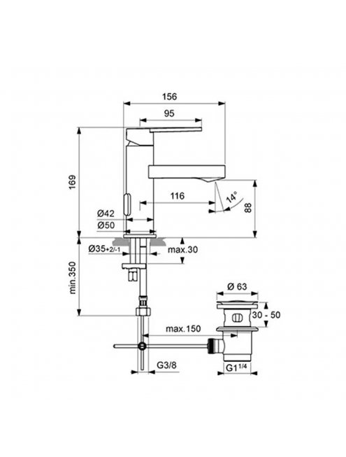 Смеситель Ideal Standard IdealSmart B0459AA для раковины