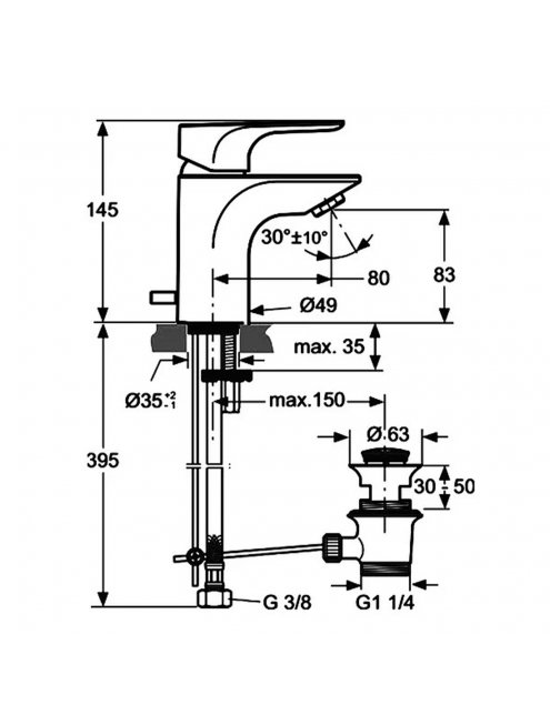 Смеситель Ideal Standard Strada A5842AA для раковины