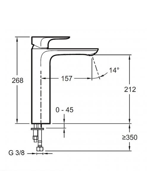 Смеситель Jacob Delafon Aleo E72299-4-CP для раковины