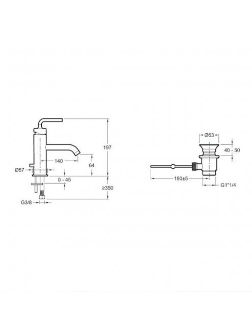 Смеситель Jacob Delafon Purist E14402-4A-CP для раковины