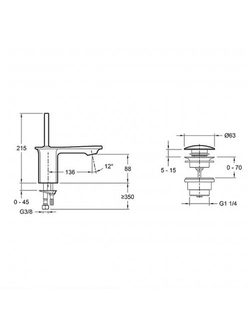 Смеситель Jacob Delafon Stance E14760-CP для раковины