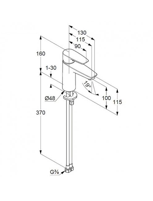 Смеситель Kludi Pure&Solid 342920575 для раковины